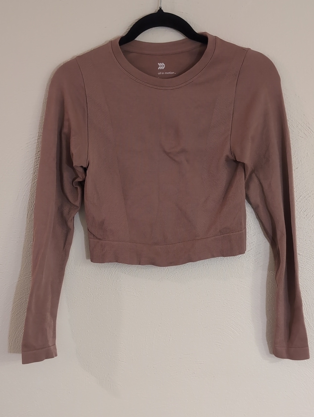 all in motion Dusty Mauve Long-Sleeve Cropped Tee